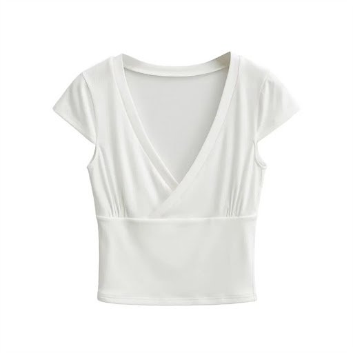Title 8, Pure Hot Girl Stacked Cross Deep V-neck Short S...