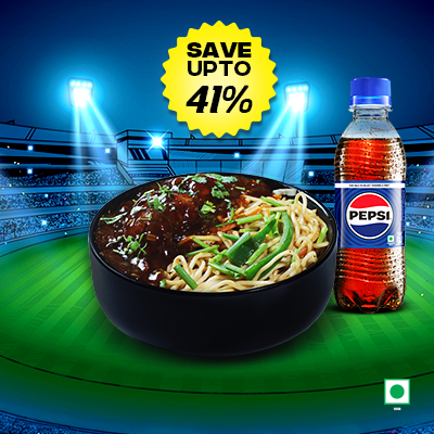 Veg Hakka Noodles With Veg Manchurian + 1 Pepsi 250ml