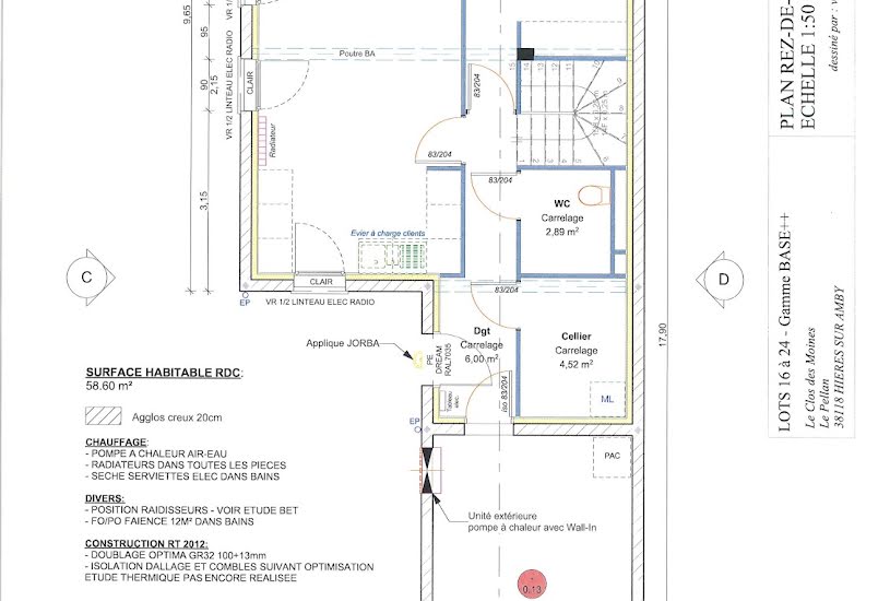  Vente Terrain + Maison - Terrain : 286m² - Maison : 102m² à Pont-de-Chéruy (38230) 