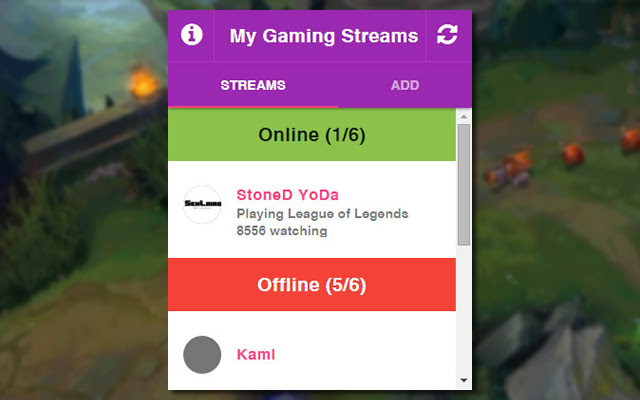 My Gaming Streams - Lol, Dota, CS and more chrome extension