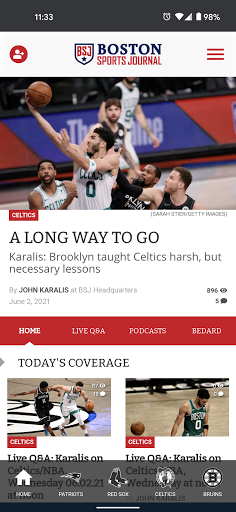 Screenshot Boston Sports Journal