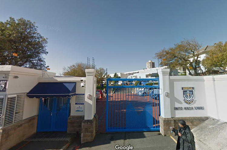 The entrance to Herzlia Middle School, a Jewish school in Cape Town.