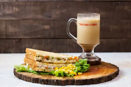 Corn N Cheese Sandwich With 8Pm Coffee