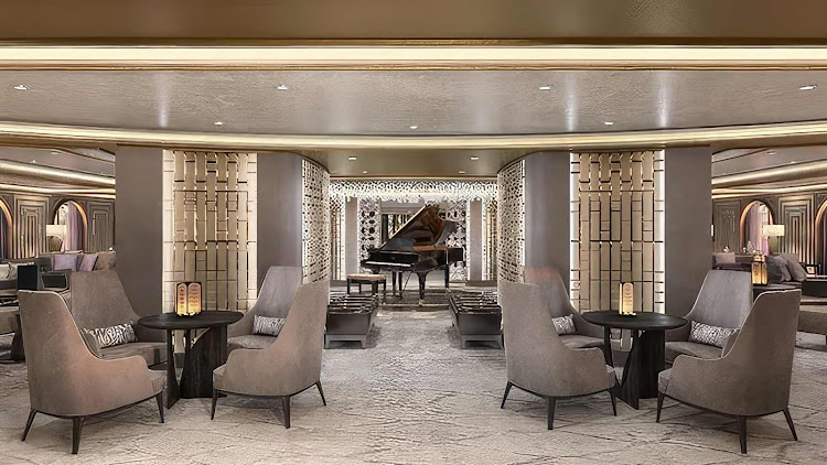 A look at the upscale Martini Bar on Oceania’s newest ship, Vista.