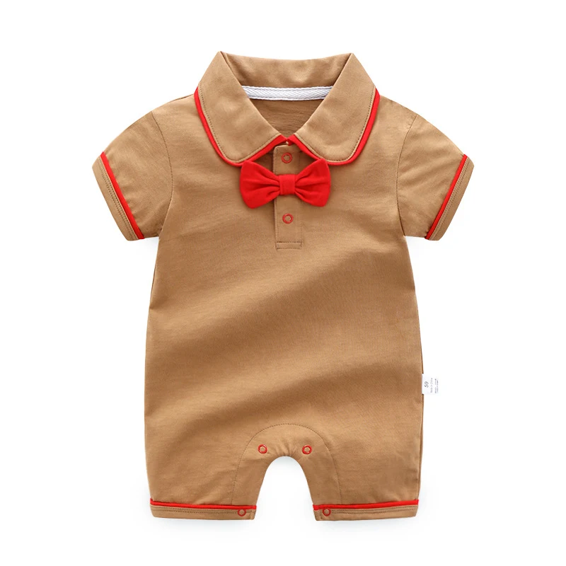 Macacão fino de bebê manga curta para bebês que engatinham, roupa leve e fresca para o verão, ideal para o dia a dia.