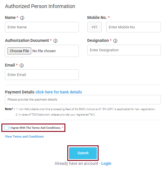 Authorised Person Information