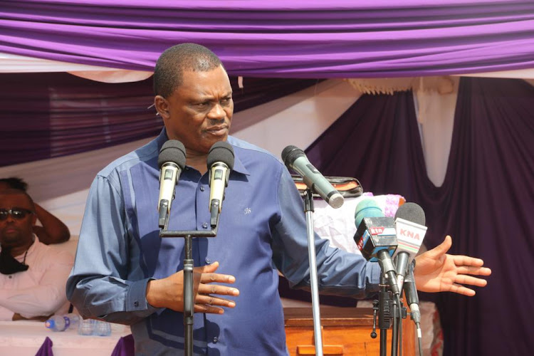 National Assembly Speaker Justin Muturi at Kongo-ini ACK church on October 17, 2021.