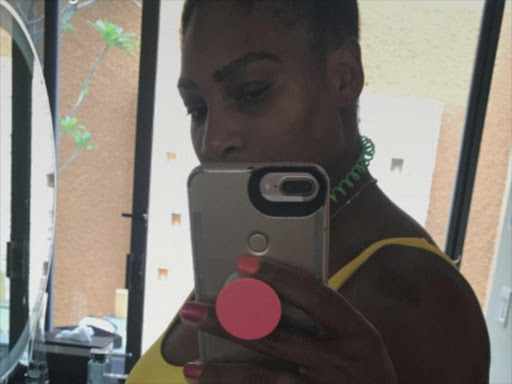 Tennis star Serena Williams showed off her bump on Snapchat on Wednesday as she revealed is 20 weeks along with her fiance Alexis Ohanian's baby. /DAILY MAIL