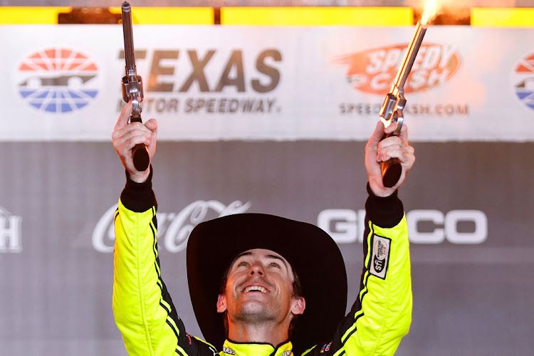 Ryan Blaney celebrates after winning the NASCAR Cup Series All-Star Race at Texas Motor Speedway on May 22 2022 in Fort Worth.