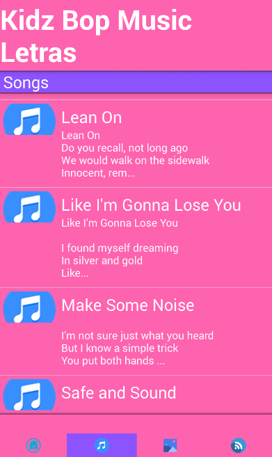 Android application Kidz Bop MUSIC LYRICS screenshort