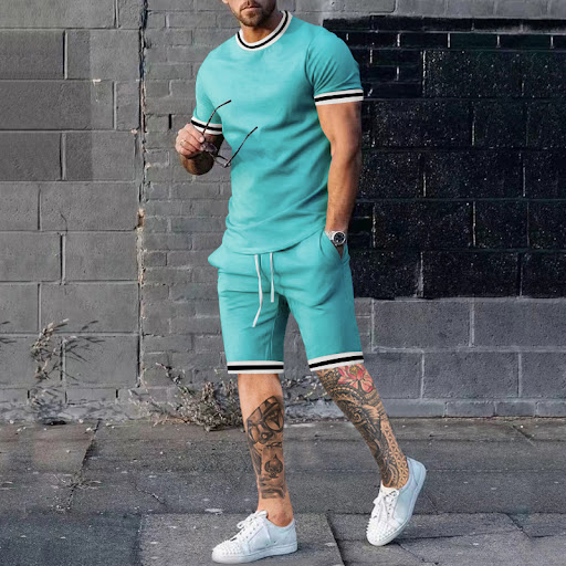 Title 6, Mens Pullover Short Sleeve Shorts Set for Summ...