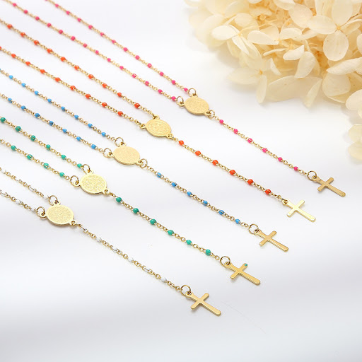 Title 9, Titanium Steel Resin Bohemian Cross Necklace Or...