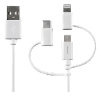 Deltaco USB Multi laddkabel USB-C/Micro/Lightning