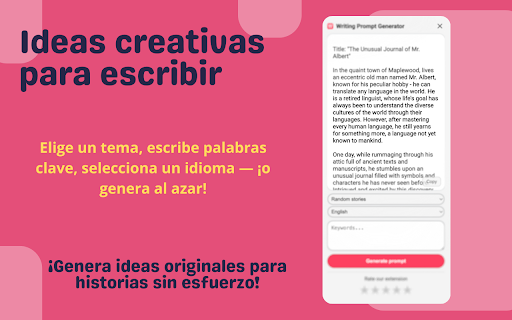 Generador de ideas de trama – Writing Prompt Generator
