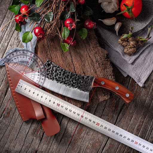 With cowhide sheath