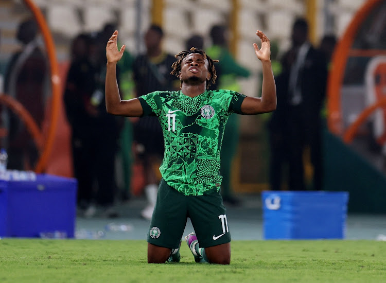 Nigeria's Samuel Chukwueze reacts after reaching the Africa Cup of Nations final at Stade de la Paix, Bouake, Ivory Coast, February 7 2024. Picture: SIPHIWE SIBEKO/REUTERS