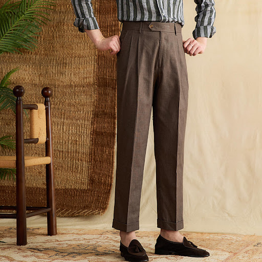 Title 5, Mens British Retro Summer Cotton and Linen Cas...