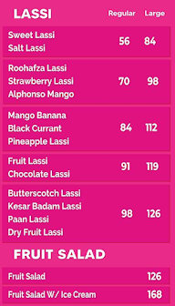 The Lassi Corner menu 1