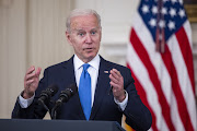 U.S. President Joe Biden speaks in the State Dining Room of the White House in Washington, D.C., U.S., on Wednesday, May 5, 2021.