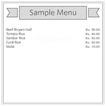S.M Foods menu 