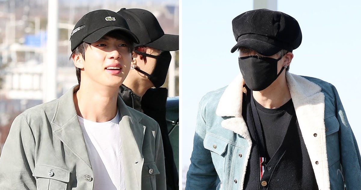 BTS: Jimin holds V as he walks inside Seoul airport, Jin loses to