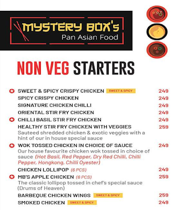 The Mystery Box menu 