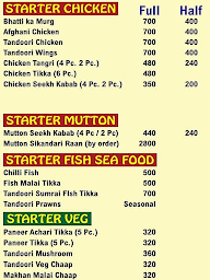 Zara Food menu 1