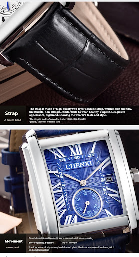 Title 8, Square Quartz Watch Strap Watch for Men. A styl...