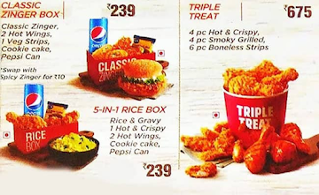 KFC menu 