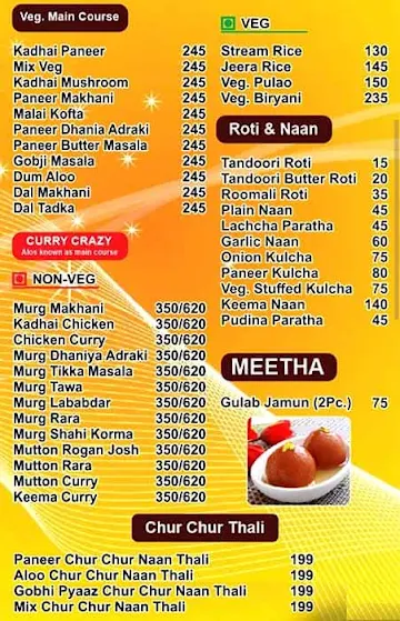 Sher A Punjaab Legendry Since 1979 menu 