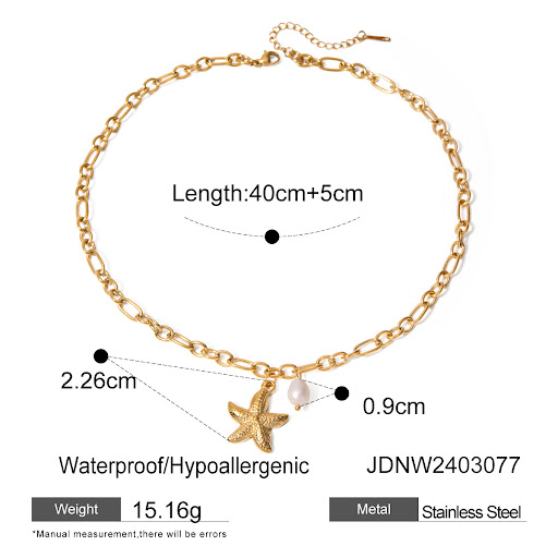 Title 8, Stainless Steel Starfish Shell Conch Bracelet f...