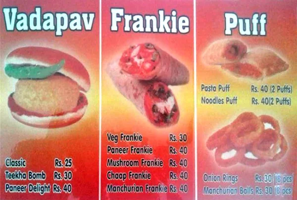 VadaPav 'n' Frankie menu 