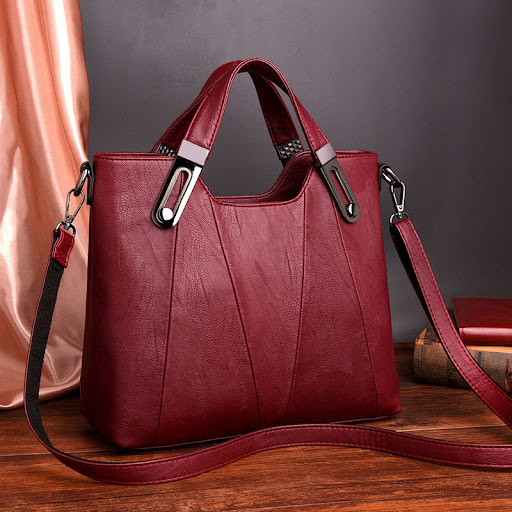 Title 3, Soft leather large-capacity handbag. Carry ever...