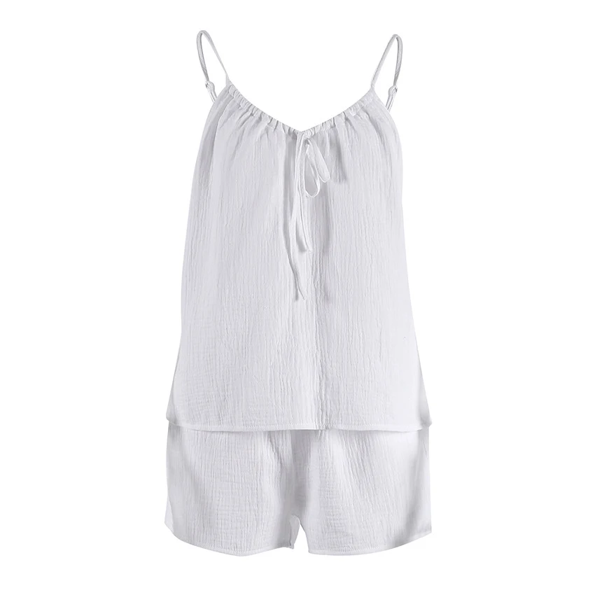 Fashion Pure Cotton Comfortable Suspender Shorts Pajamas Two-piece Set