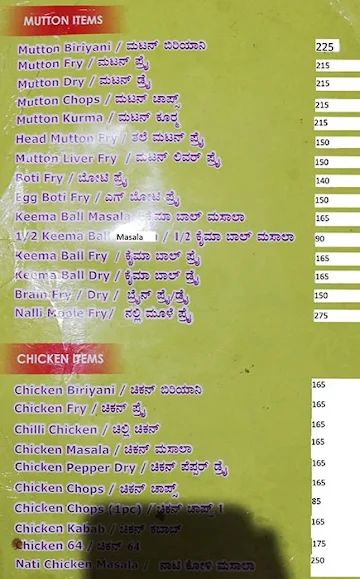 New Prashanth Naati Style menu 