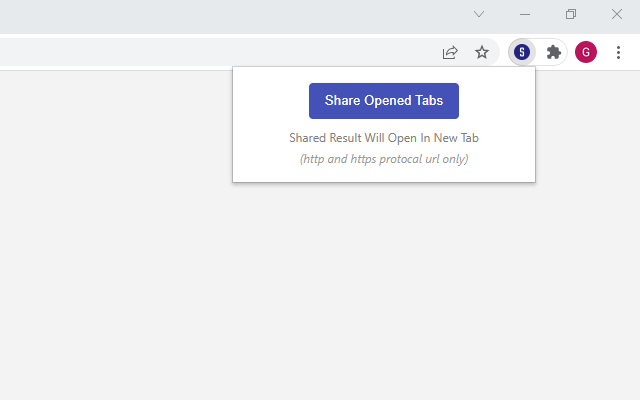 Share Tabs chrome extension