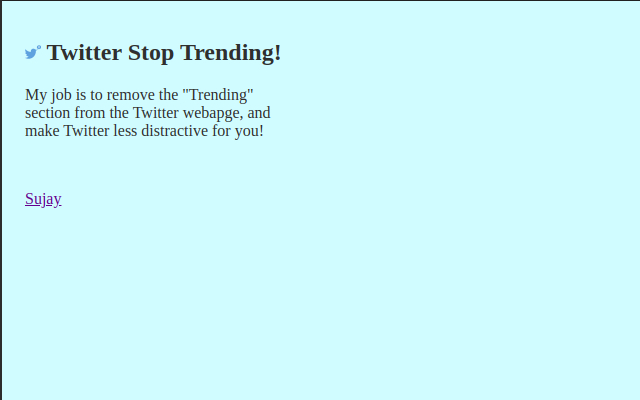 Twitter, Stop Trending! chrome extension