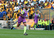 Referee Thando Ndzandzeka wears the controversial OUTsurance kit   during  the  Carling Black Label match between Orlando Pirates and Kaizer Chiefs. /Veli Nhlapo