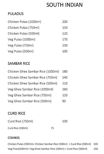 Freakout Biryanis menu 