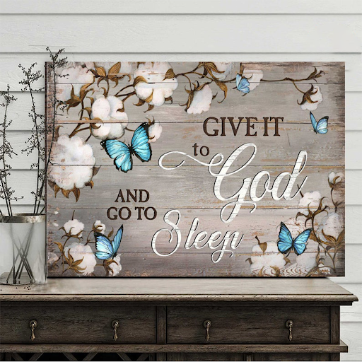 Title 3, "Give It To God, Then Go To Sleep" Canvas Home ...