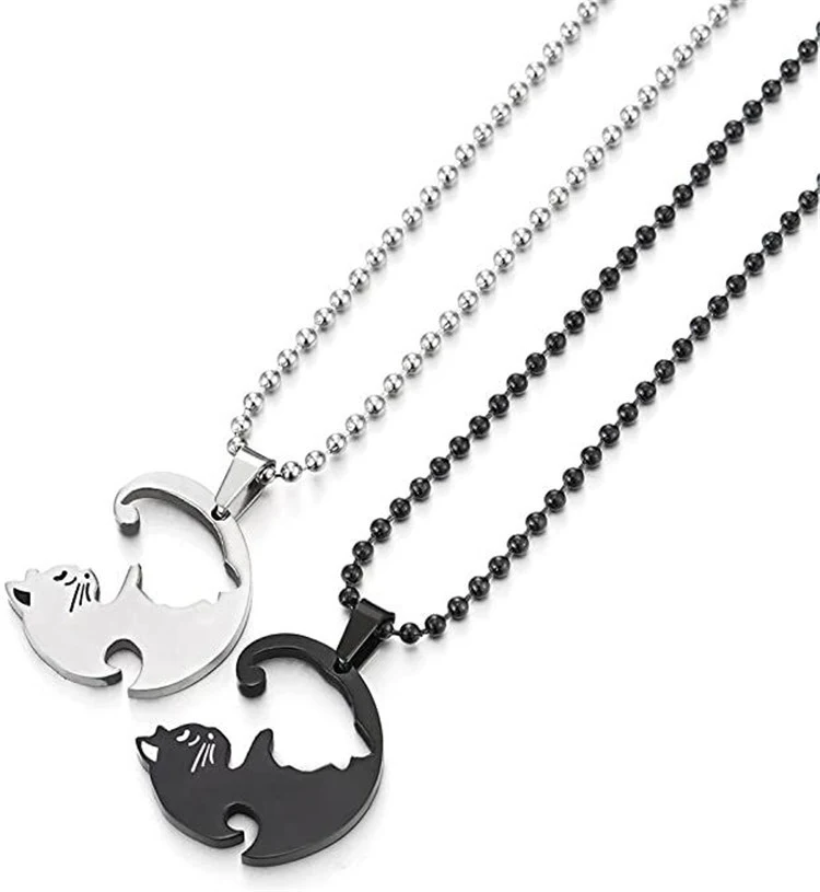 Pull Femme Automne Hiver + Collier Pendentif Homme Acier Titane Hip Hop. Un ensemble élégant et tendance pour un look urbain et affirmé.