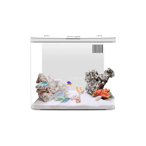 4.5L Fish Tank USB Aquarium No Water Change Self-circulating Ecological Fish Tank with Slient Pump Led Lamp for Office H