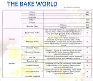 The Bake World menu 2