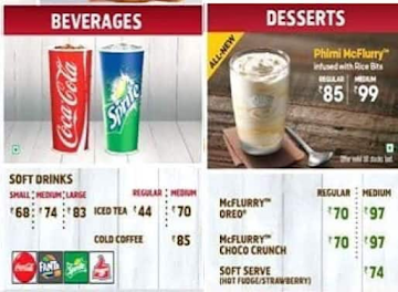 McDonald's menu 