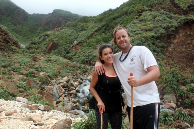 Shannon and Scott along the path to the Boiling Lake.