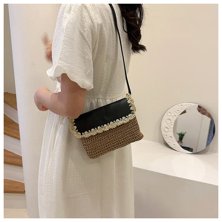 Title 19, Womens Straw Mori Style Western Crossbody Beac...