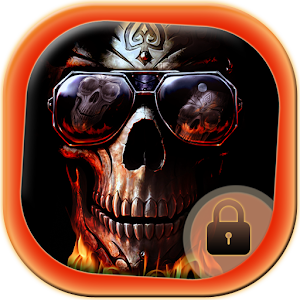 flaming fire skull totem theme  Icon