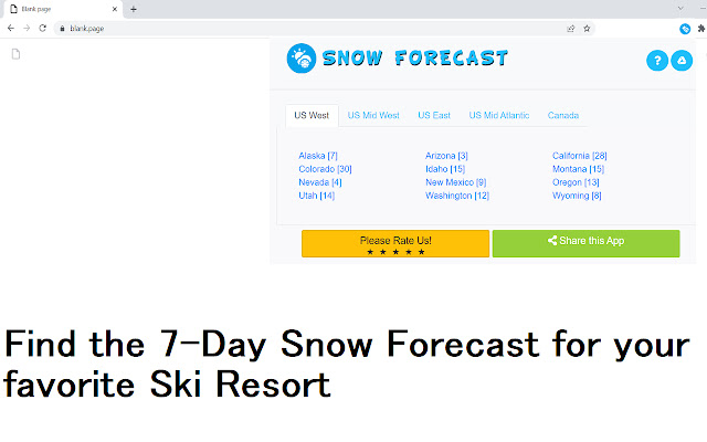 Snow Forecast chrome extension