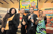 GOT IT: Looking forward to opening night are, from left, Toni Monty (head, Durban Film Office), 'Hard to Get' producer Junaid Ahmed, Peter Machen (manager, Durban International Film Festival) and Tumi Rabany