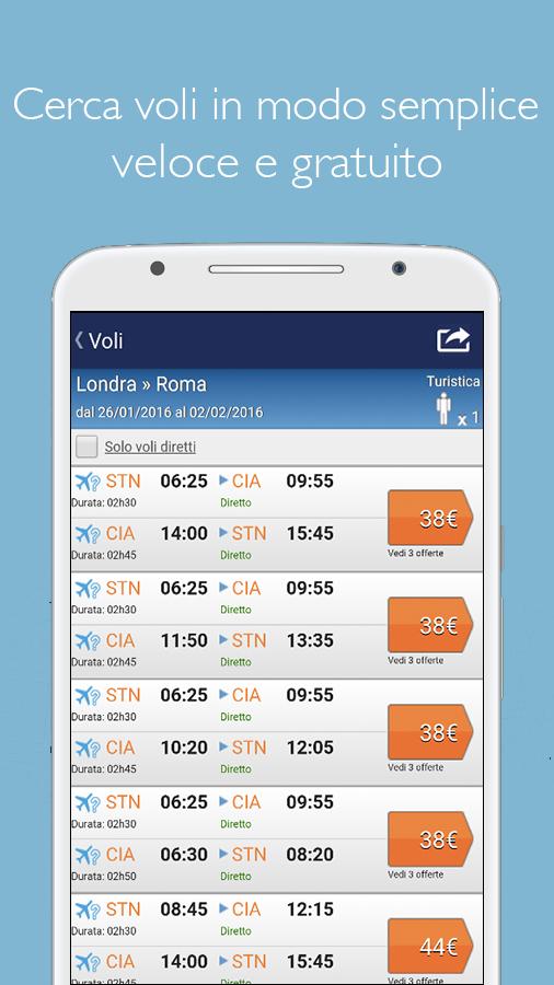 Android application Jetcost: flights, hotels, cars screenshort